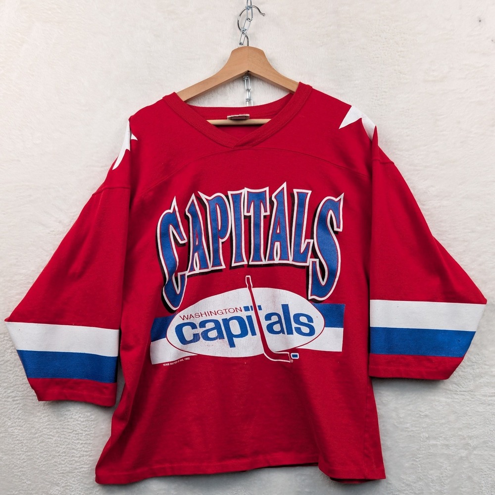 VTG Team Rated Washington Capitals Jersey Men's XL Red NHL Hockey Sportswear 90s